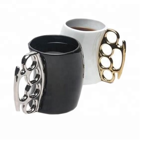 Fist shape handle blank ceramic custom printed coffee cups mugs